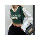  2022 American Retro Letter V-Neck Women's Knitted Vest