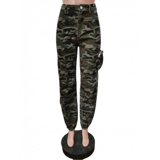  Stylish Camouflage Overalls Women's Denim Pants