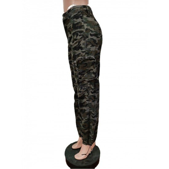  Stylish Camouflage Overalls Women's Denim Pants