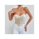  Spice Girl Backless Strapless Floral Fishbone Vest