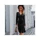 Casual Cut Out V Neck Long Sleeve Dress