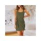  Casual U Neck Pure Color Women's Sleeveless Dress