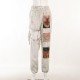  Casual Ripped Printing Women's Long Pants