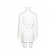 Tie Wrap Zipper Up White Ladies Long Sleeve Blazer Dress