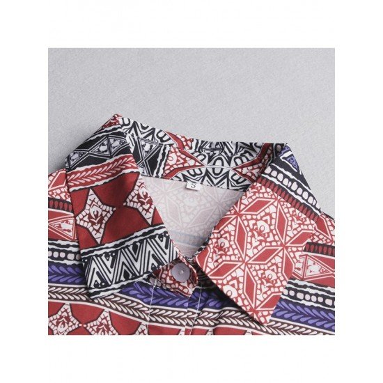  Autumn Ethnic Style Printing Casual Men's Shirt