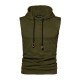  Pure Color Hooded Sleeveless Men's Vest