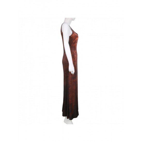 Vintage Square Neck Backless Sleeveless Maxi Dresses