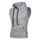  Pure Color Hooded Sleeveless Men's Vest