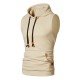  Pure Color Hooded Sleeveless Men's Vest