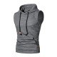  Pure Color Hooded Sleeveless Men's Vest