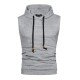  Pure Color Hooded Sleeveless Men's Vest