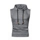  Pure Color Hooded Sleeveless Men's Vest