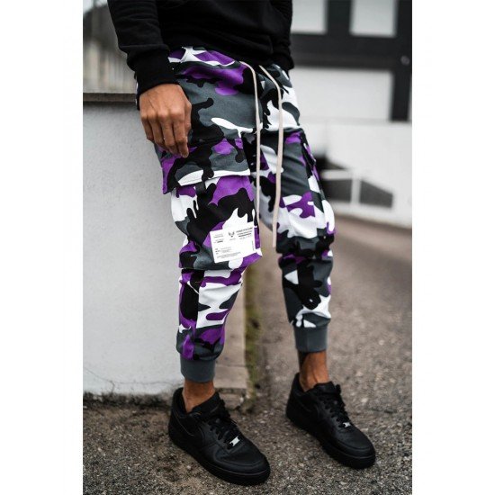 Camouflage N Pockets Solid Long Pant Trousers For Men