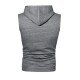  Pure Color Hooded Sleeveless Men's Vest