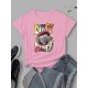 Latest Graphic Crew Neck T Shirts For Women