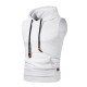  Pure Color Hooded Sleeveless Men's Vest