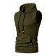  Pure Color Hooded Sleeveless Men's Vest