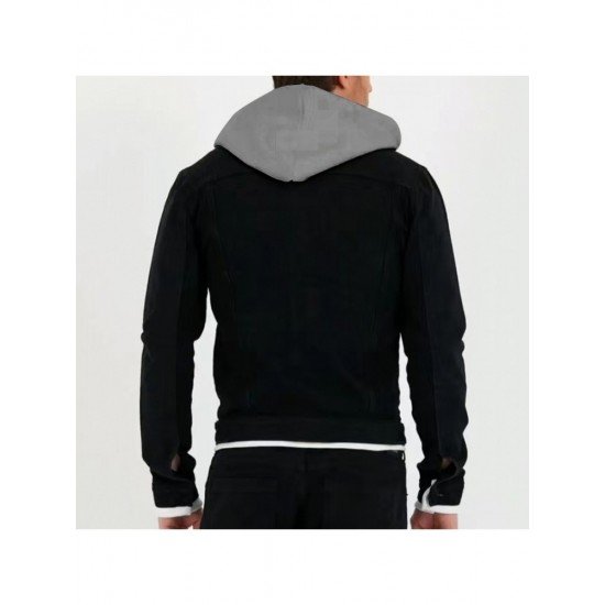  Leisure Hooded Pure Color Men's Jacket