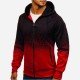 Gradient Color Casual Hooded Coats For Men