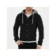  Leisure Hooded Pure Color Men's Jacket