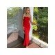  Pure Color Backless Strapless Women's Sleeveless Dress