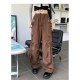 Casual Vintage Drawstring Loose Black Cargo Trousers