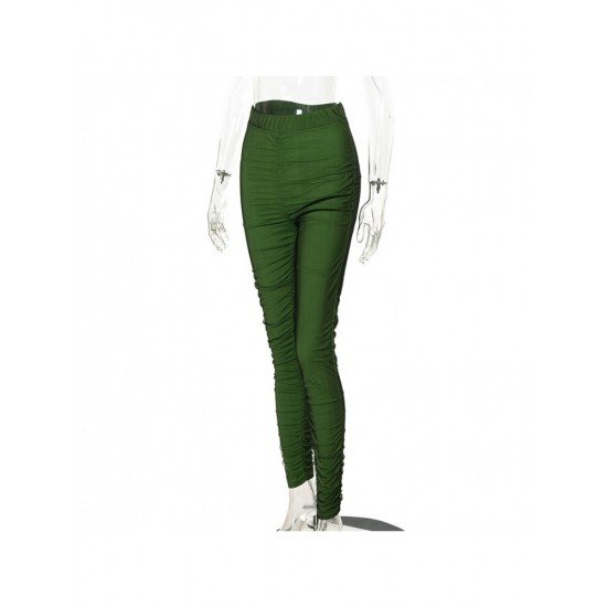 Designer Elastic Waist Stacked Trousers For Women