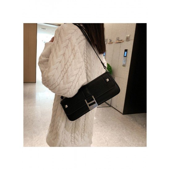  PU Pure Color Baguette Bag For Women 