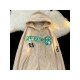  Winter Letter Embroidery Hooded Women's Coats