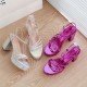  Patent Leather Round Toe Women's Platform Heels