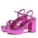  Patent Leather Round Toe Women's Platform Heels