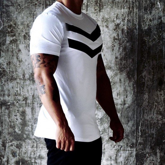  Summer Printing Round Neck Men's Short Sleeve T-Shirt