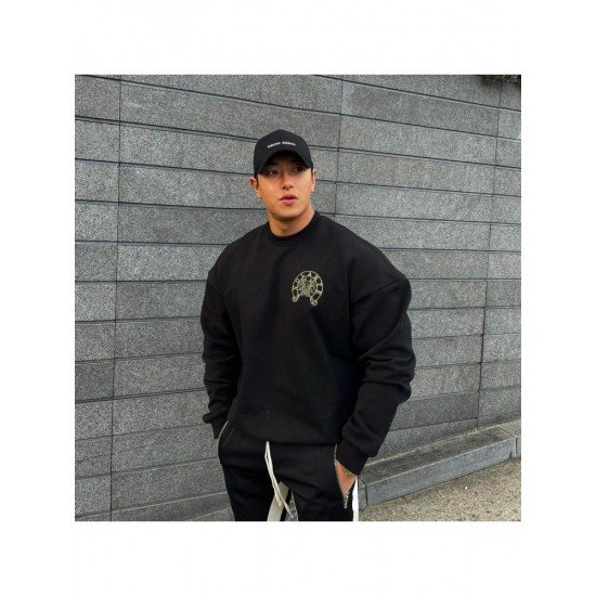  Loose Round Neck Men's Long Sleeve Sweater