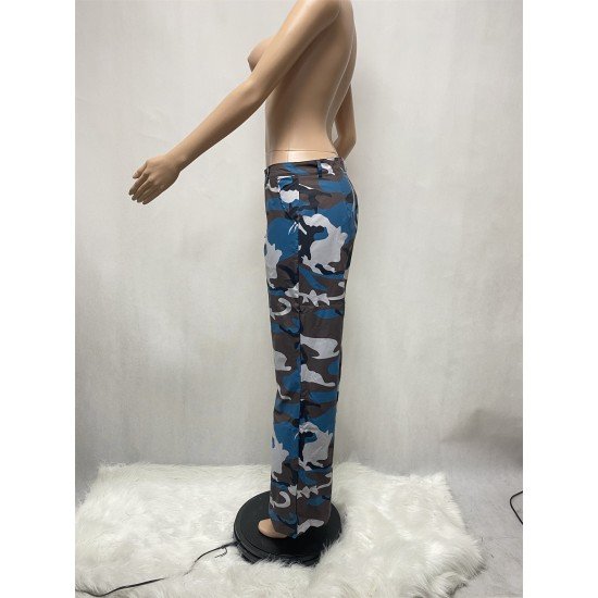  2022 Street Style Low Waist Camouflage Casual Pants