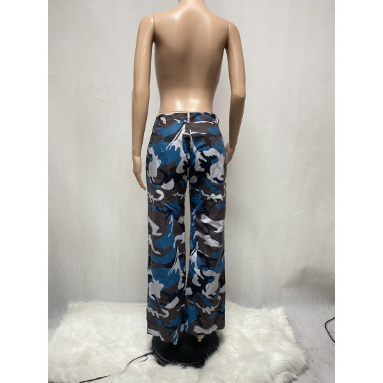  2022 Street Style Low Waist Camouflage Casual Pants