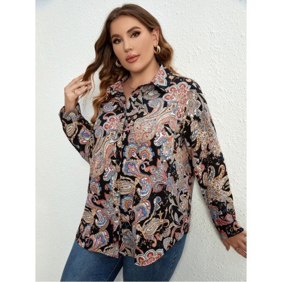  Casual Printing Long Sleeve Women's Shirt