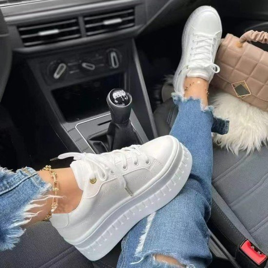 Platform Black Solid Women Sneakers