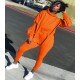  Casual Pure Color Hooded Women's Two-Piece Set