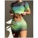  Sexy New Gradient Color Three-Piece Swimsuit