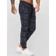 Casual Plaid Drawstring Men Long Pants