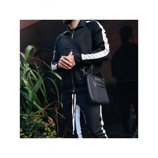 Contrast Color Workout Long Tracksuit Outfit Sets