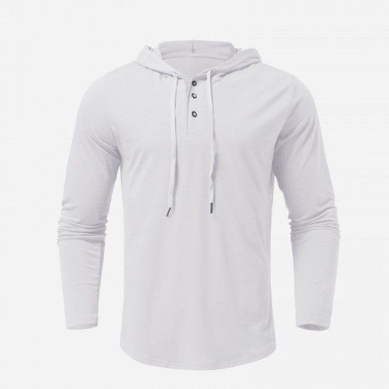 Casual Hooded Collar White Fall Tops For Men