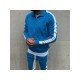 Contrast Color Workout Long Tracksuit Outfit Sets