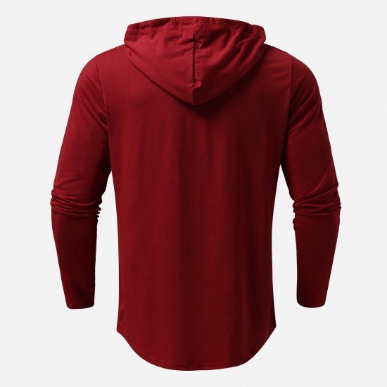 Casual Hooded Collar White Fall Tops For Men