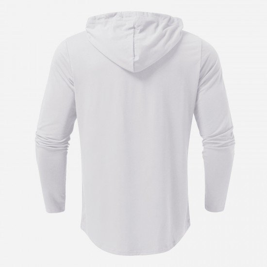 Casual Hooded Collar White Fall Tops For Men