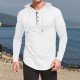 Casual Hooded Collar White Fall Tops For Men