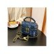  Fashion Letter Printed Chain Zipper Bucket Bag