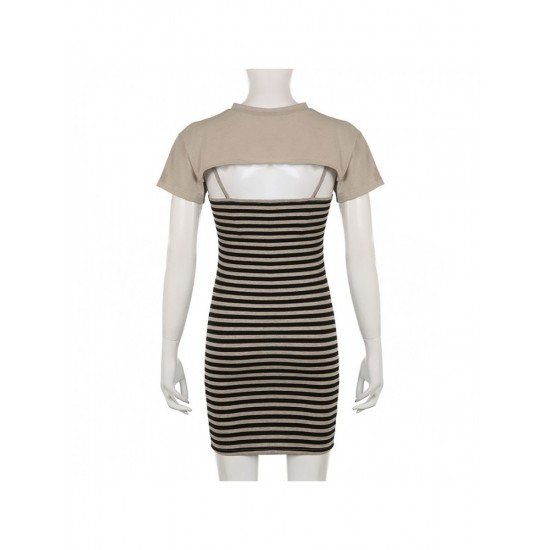 Casual Striped 2 Piece Dresses Sets For Summer