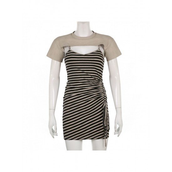 Casual Striped 2 Piece Dresses Sets For Summer