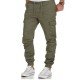 Sports Casual Black Pencil Cargo Pants For Men